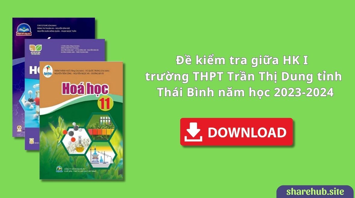 Đề kiểm tra giữa HK I lớp 11 môn Hoá học trường THPT Trần Thị Dung tỉnh Thái Bình năm học 2023-2024